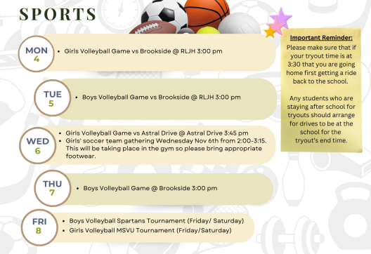 Sports at a Glance - Week of Nov 4-8